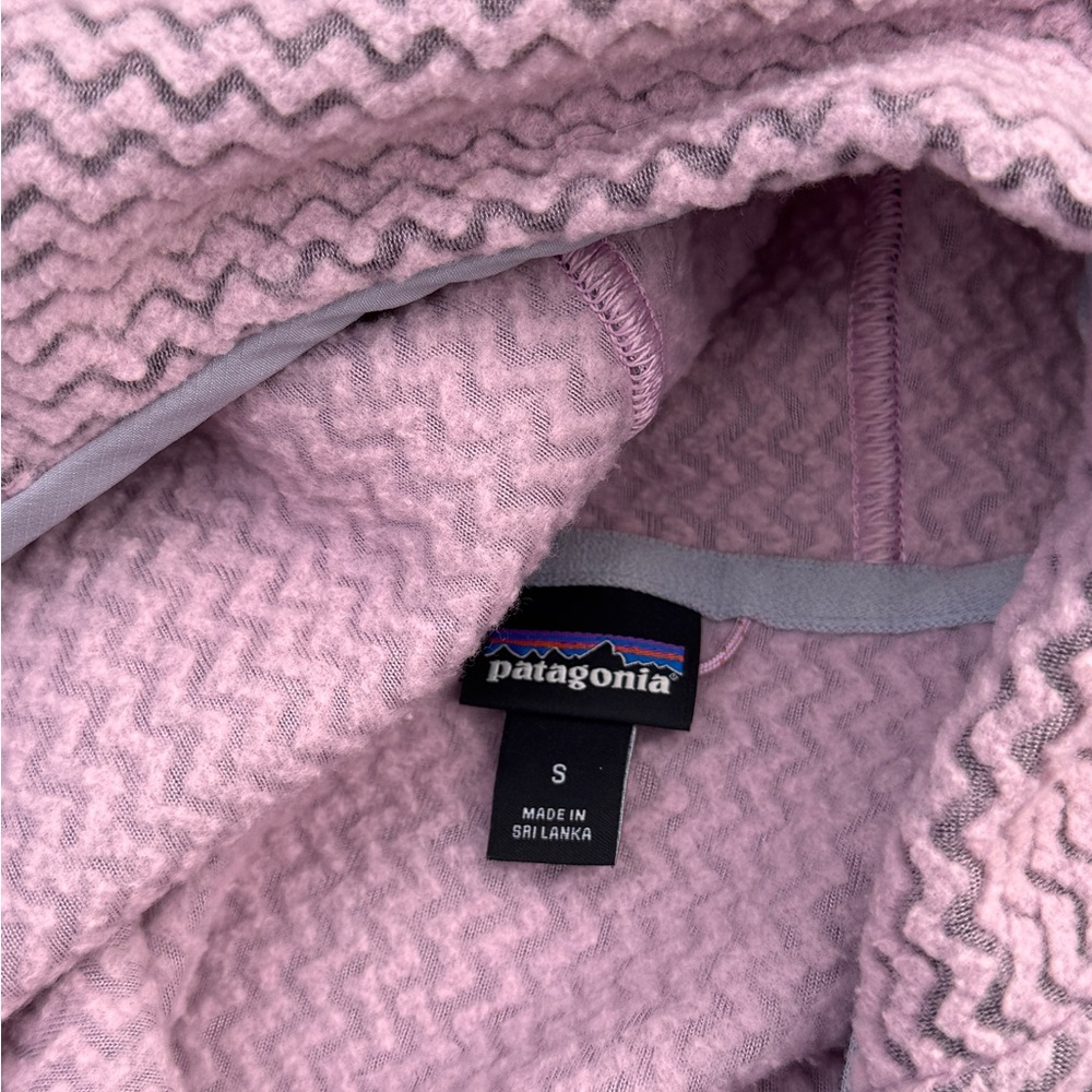 Patagonia R1 Light Pink Textured Fleece zip with hoody